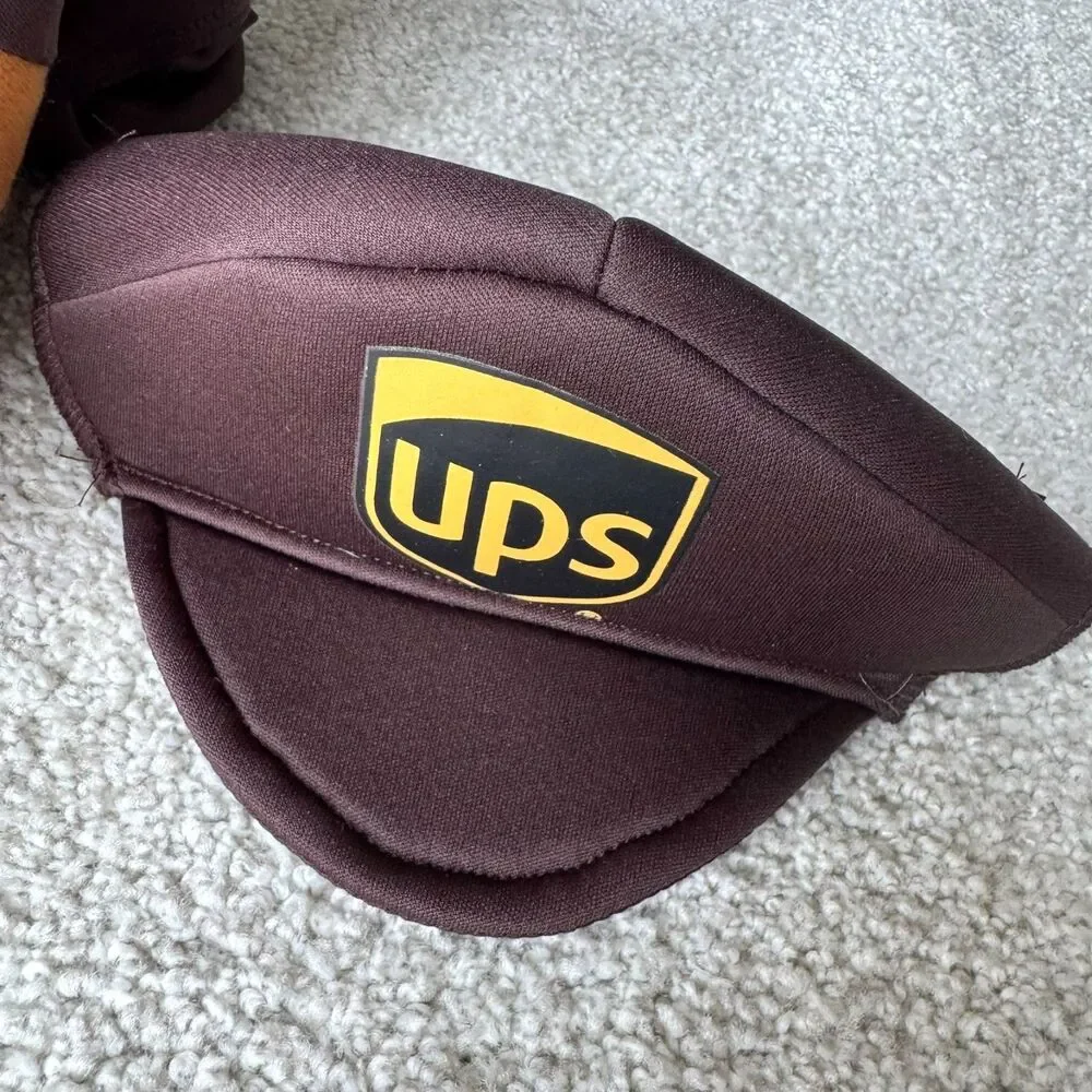 UPS Dog Costume Large Halloween Delivery Driver Shirt Visor Box Pet Costume